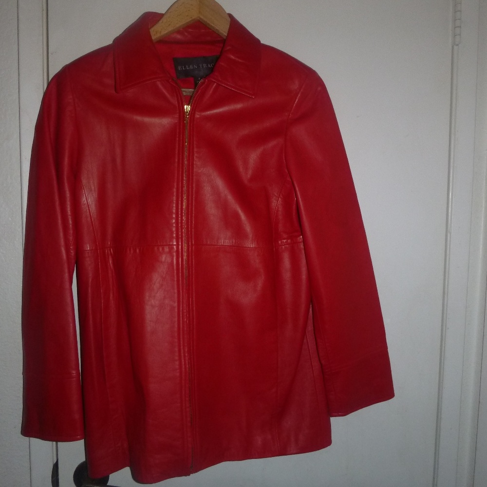 Ellen Tracy women fine leather jacket